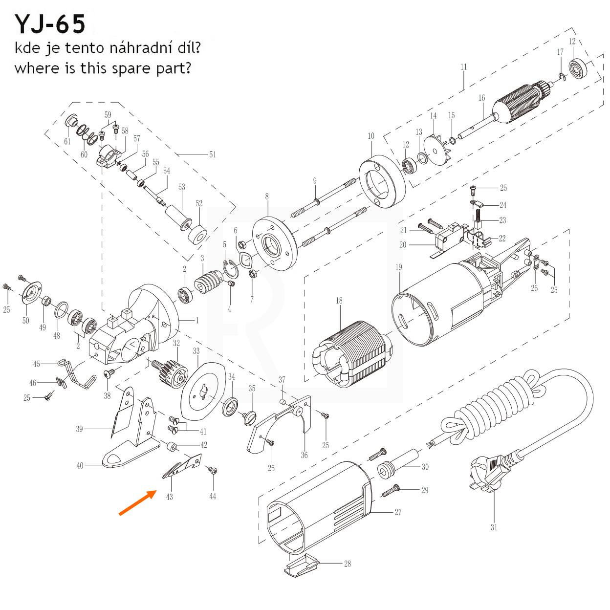 YJ-65 - protiostří (náhradní díl č. 43 pro ruční kotoučovou řezačku) - detailní foto 1157