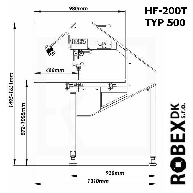 Band saw Hoffman  HF-200T/500 MINI - small triple wheels band saw for textile cutting - detail photo 989