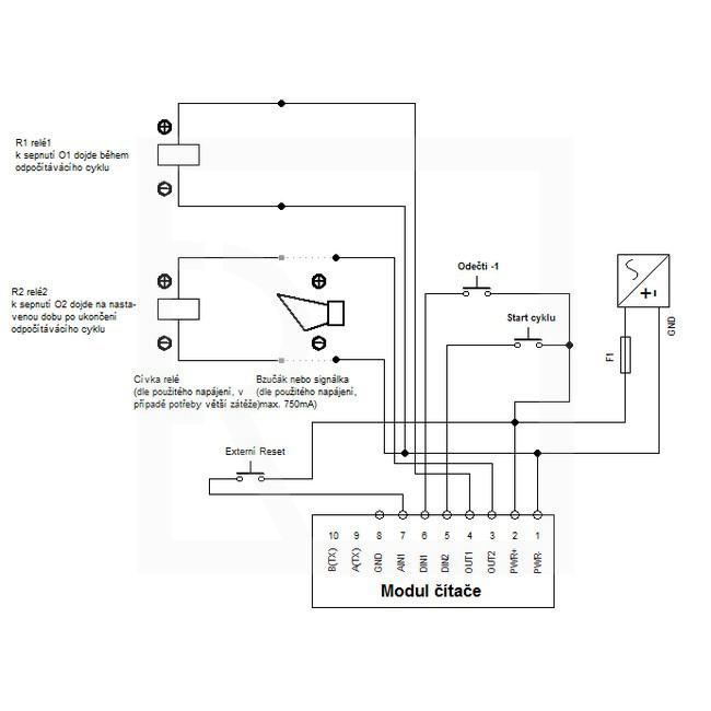 Electronic digital counter ROB 110 - pc. counter with summing down, repeat mode av.  (module) - detail photo 1018