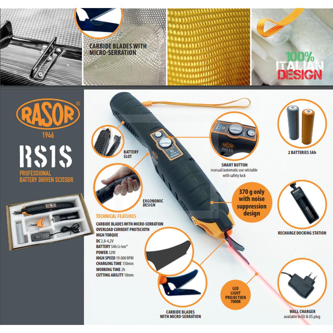 Rasor RS-1S - electric cordless vibratory scissors (with micro-serratio) - detail photo 1132