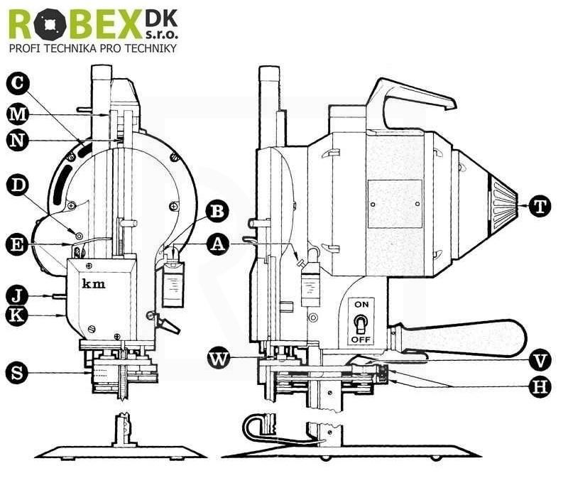 KM KS AUV 8 - straight cutting machine with automatic grinder (original) - detail photo 229